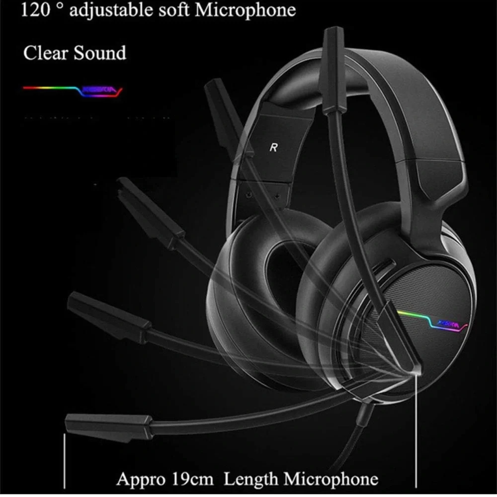 EUC Wired Gaming Headset USB 7.1 Surround Sound Gaming Headset Xiberia 3.5mm